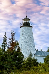 Dramatic Sky by Dice Head Lighthouse Tower in Maine